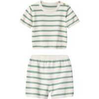 LUPILU® Baby-Strick-Set, 2-teilig (Weiß/Grün, 50/56)