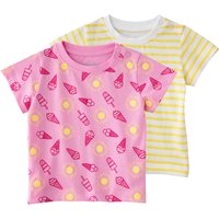 LUPILU® Baby T-Shirt, 2 Stück (Streifen/gelb, 86/92)
