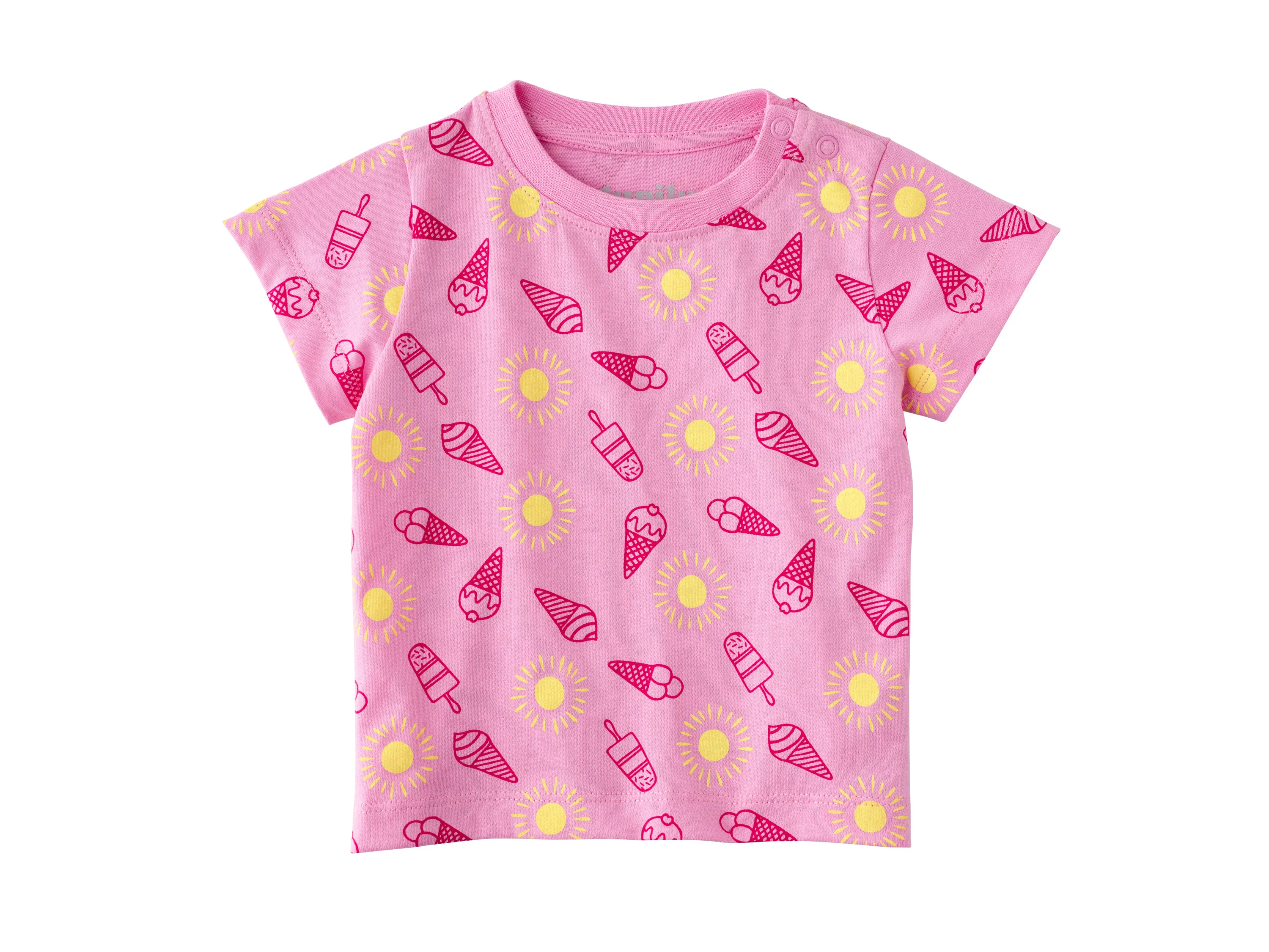 LUPILU® Baby T-Shirt, 2 Stück (Streifen/gelb, 86/92) – Bild 4 von 4