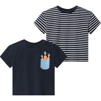 LUPILU® Baby T-Shirts, 2 Stück (Blau, 50/56)