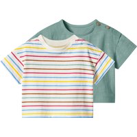 LUPILU® Baby T-Shirts, 2 Stück (Streifen, 50/56)