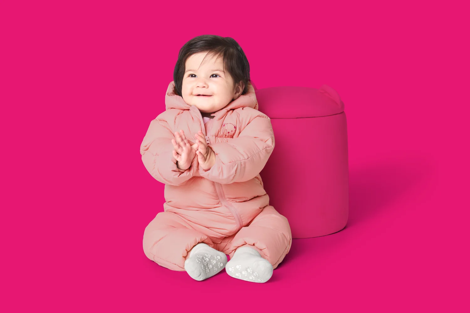 LUPILU® Baby Winteroverall Lightweight, mit Daunen (Pink, 62/68) – Bild 2 von 4