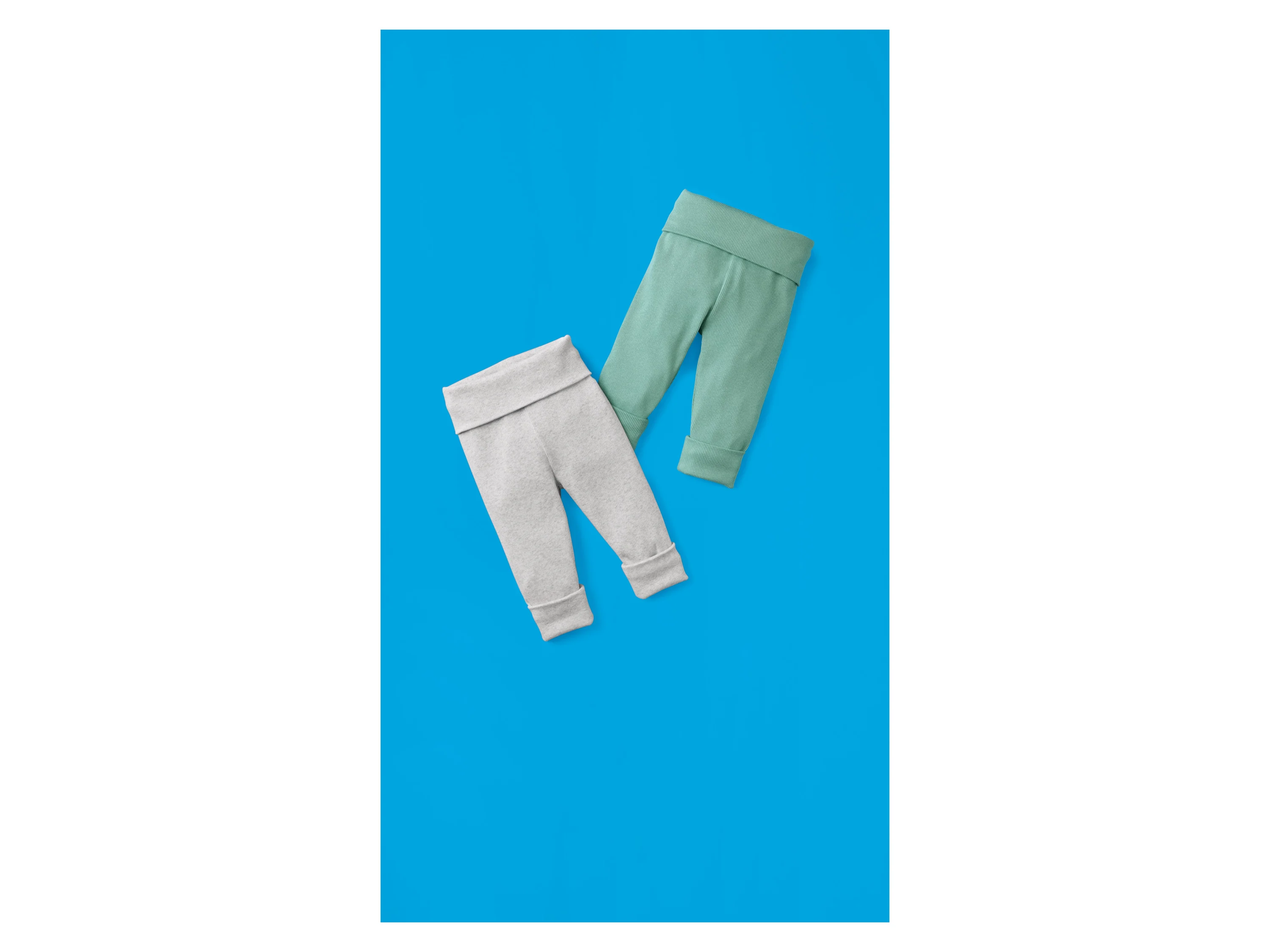LUPILU® Gerippte Baby-Leggings, 2 Stück (Grün/Grau, 86/92) – Bild 2 von 4