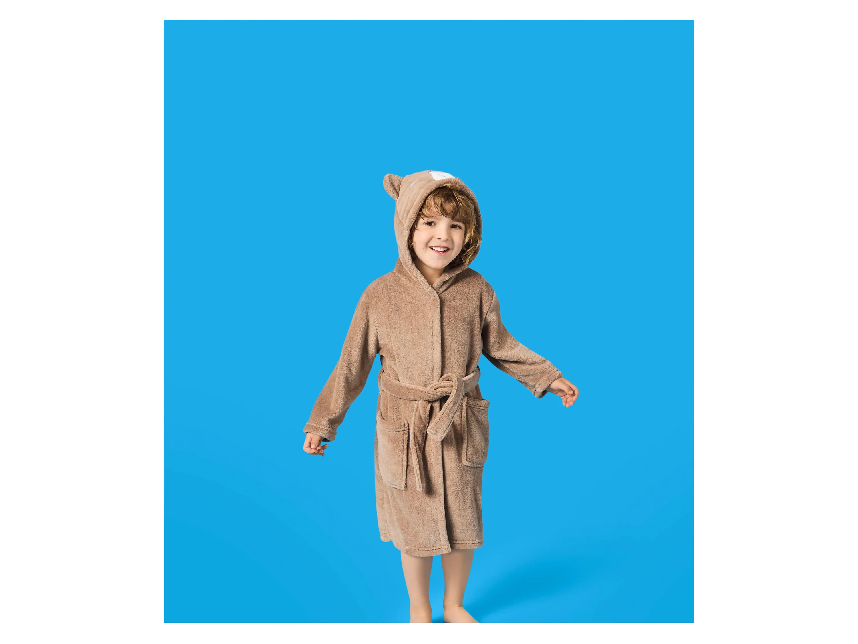 LUPILU® Kinder Bademantel (Braun, 110/116) – Bild 3 von 4