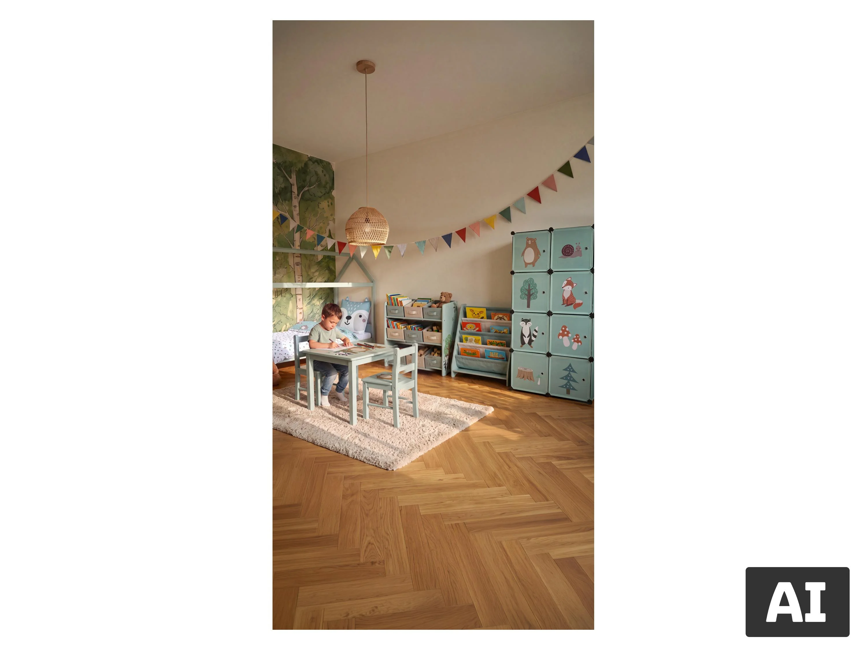 LUPILU® Kinder Bücherregal (Hellblau) – Bild 2 von 4