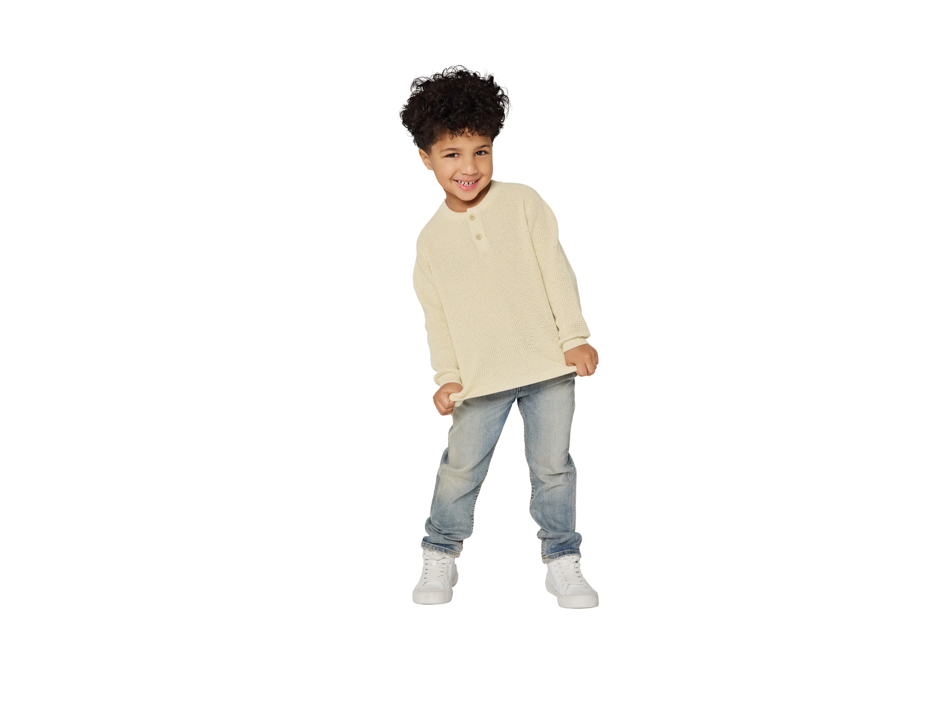 LUPILU® Kinder Feinstrickpullover (Beige, 110/116) – Bild 2 von 3