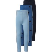 LUPILU® Kinder Leggings, 3 Stück (blau/Navy, 98/104)