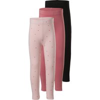 LUPILU® Kinder Leggings, 3 Stück (rosa/rosé/schwarz, 98/104)