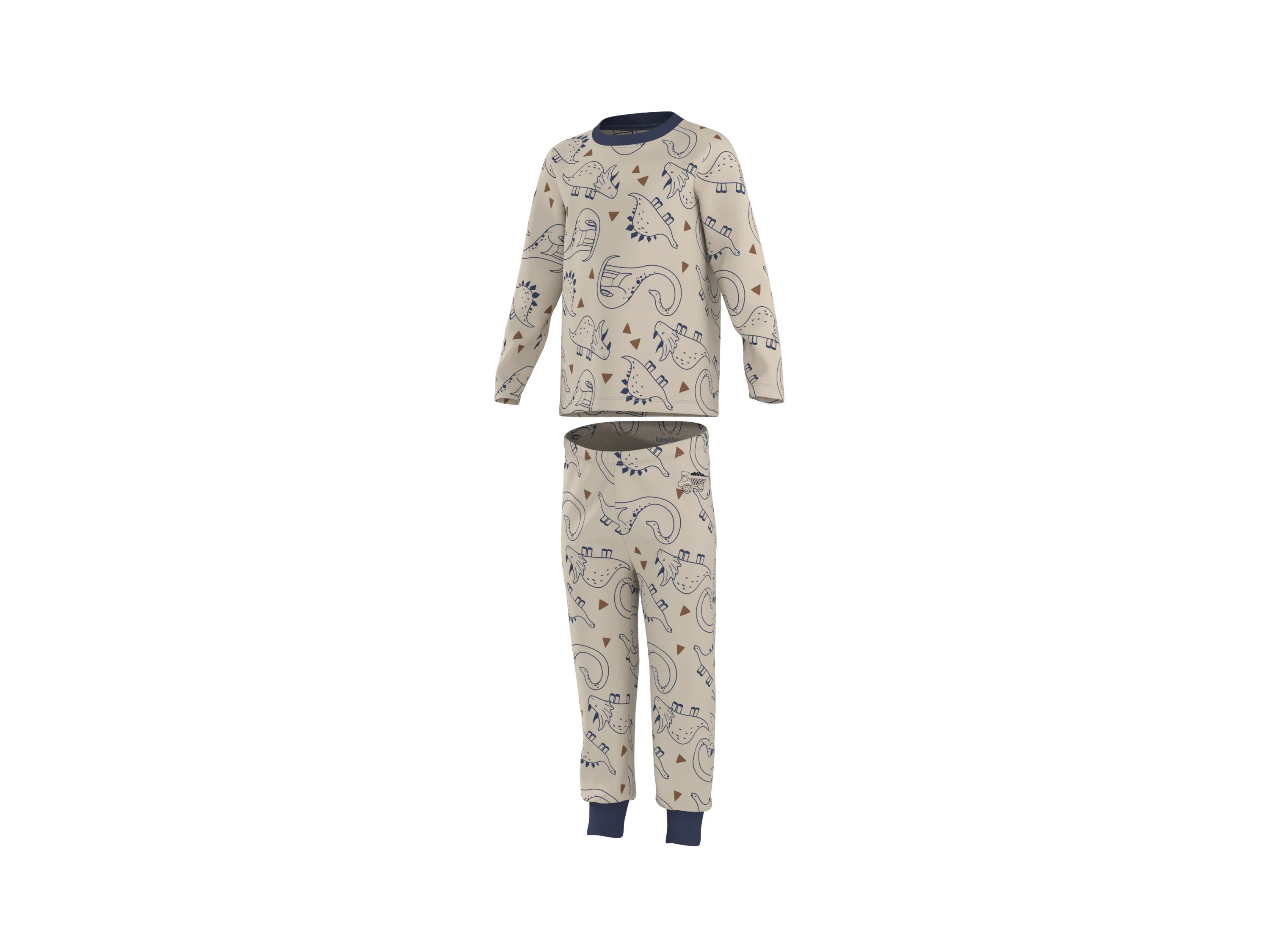 LUPILU® Kinder Pyjama (Beige, 98/104) – Bild 4 von 4