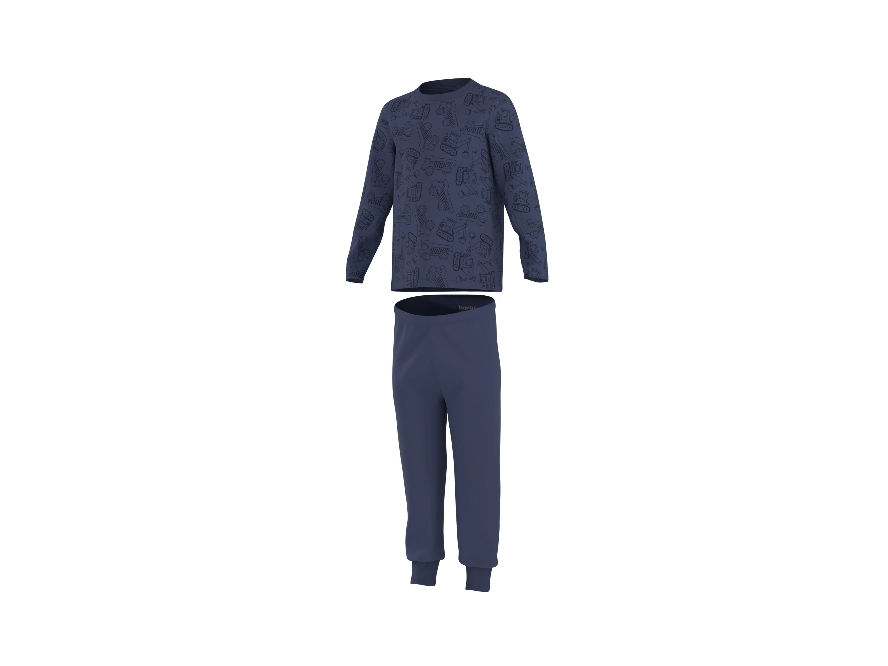 LUPILU® Kinder Pyjama (Blau, 122/128) – Bild 4 von 4