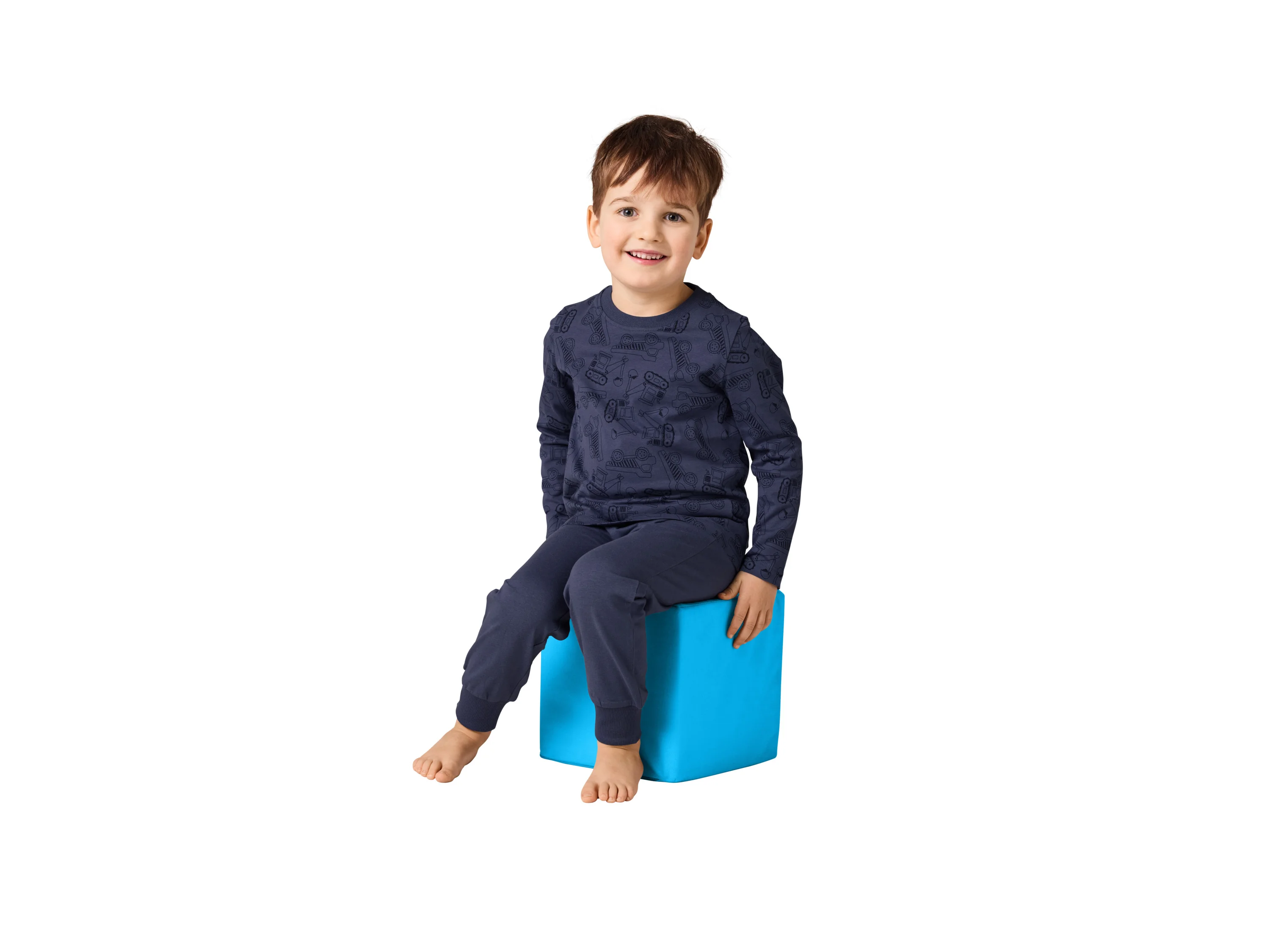LUPILU® Kinder Pyjama (Blau, 98/104) – Bild 2 von 4