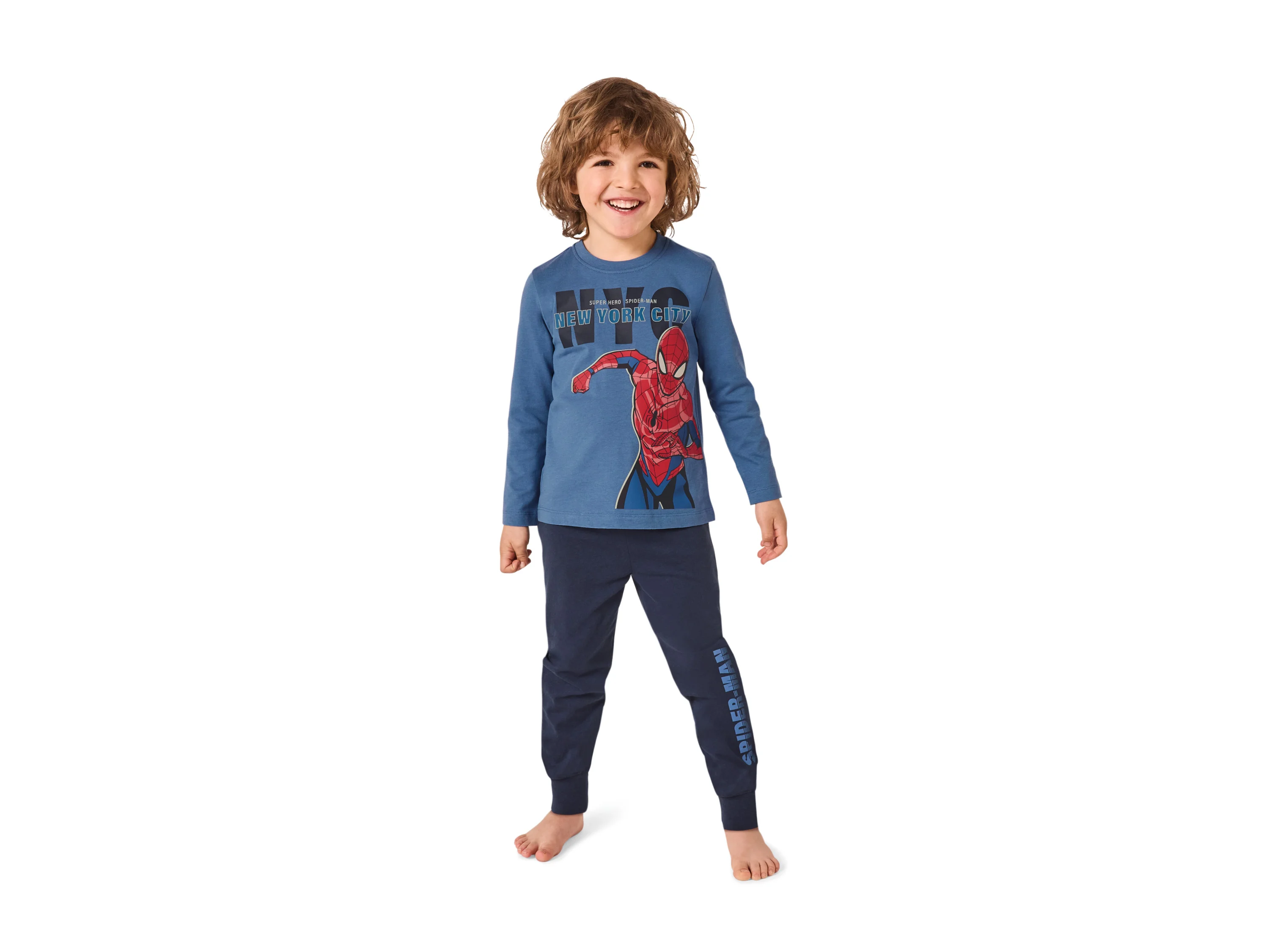 LUPILU® Kinder Pyjama (blau/Navy, 98/104) – Bild 2 von 4