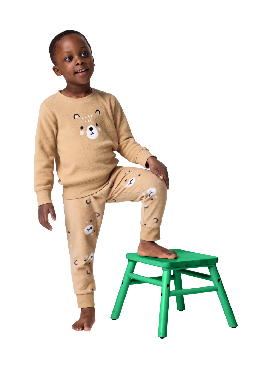 LUPILU® Kinder Pyjama (Braun, 98/104) – Bild 2 von 4