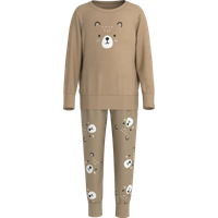 LUPILU® Kinder Pyjama (Braun, 122/128)