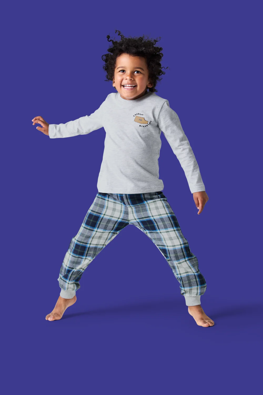 LUPILU® Kinder Pyjama (Hellgrau, 110/116) – Bild 2 von 4