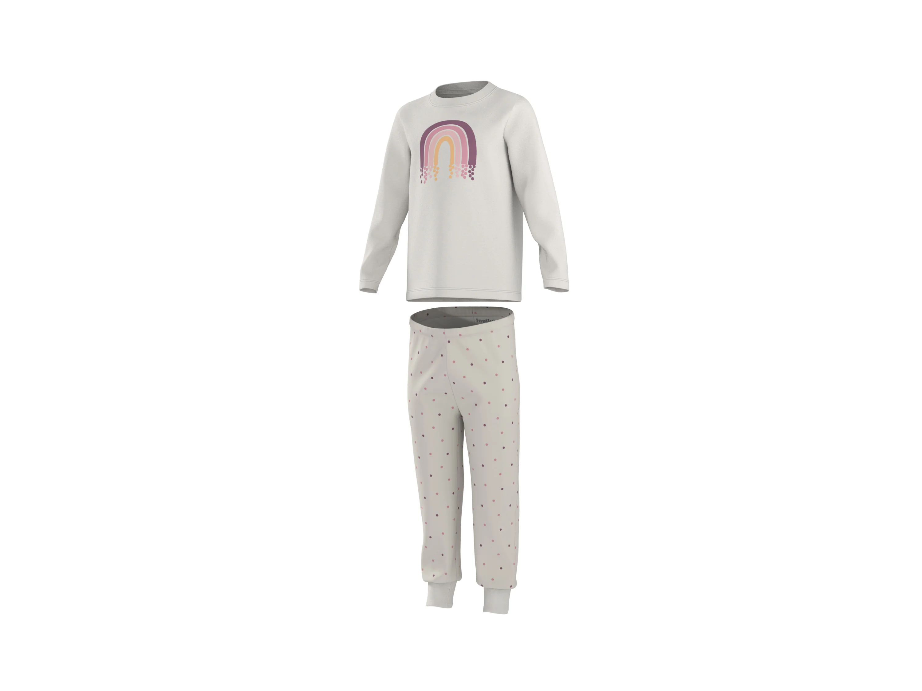 LUPILU® Kinder Pyjama (Weiß, 110/116) – Bild 4 von 4