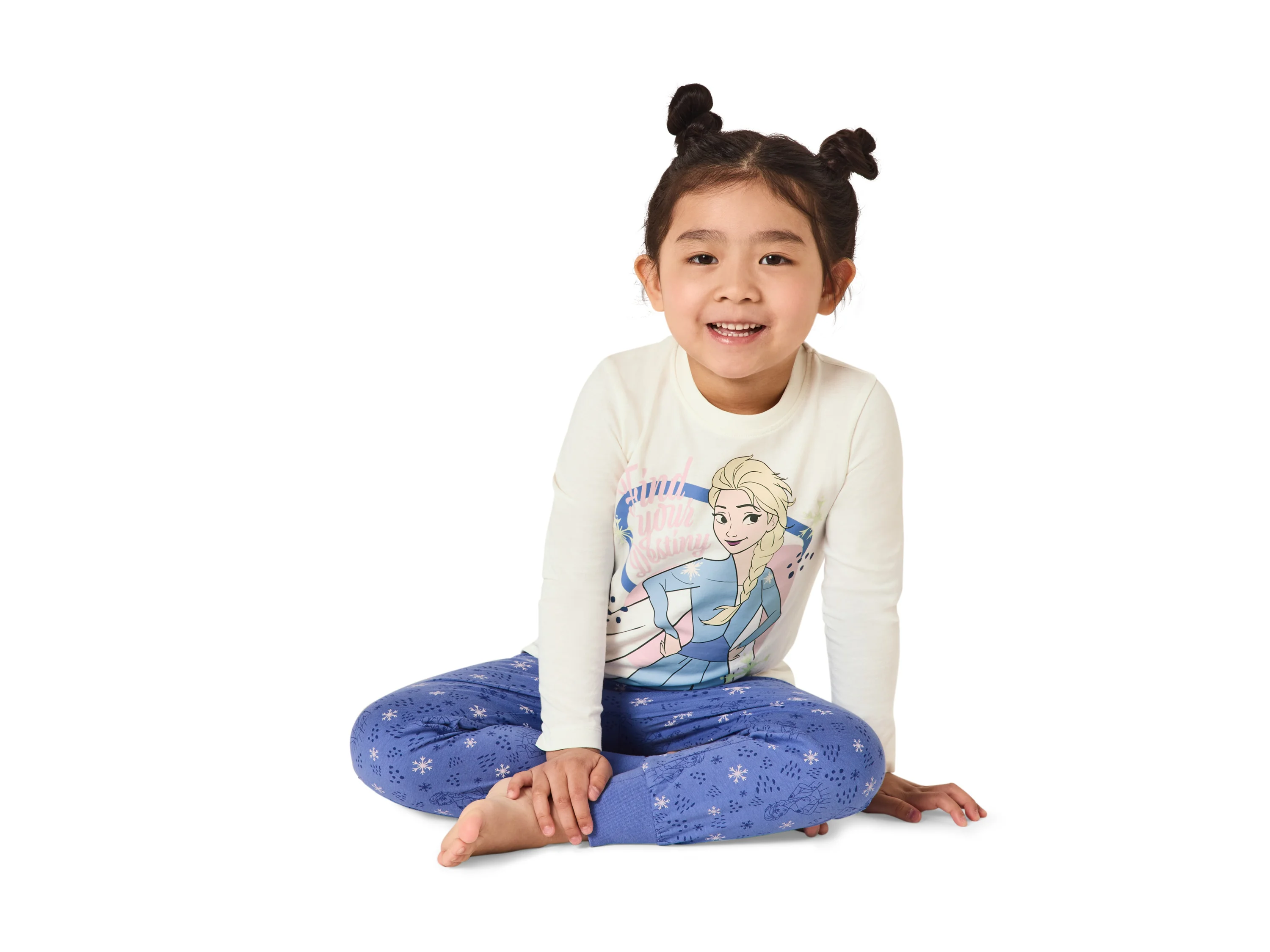 LUPILU® Kinder Pyjama (weiß/blau, 98/104) – Bild 2 von 4