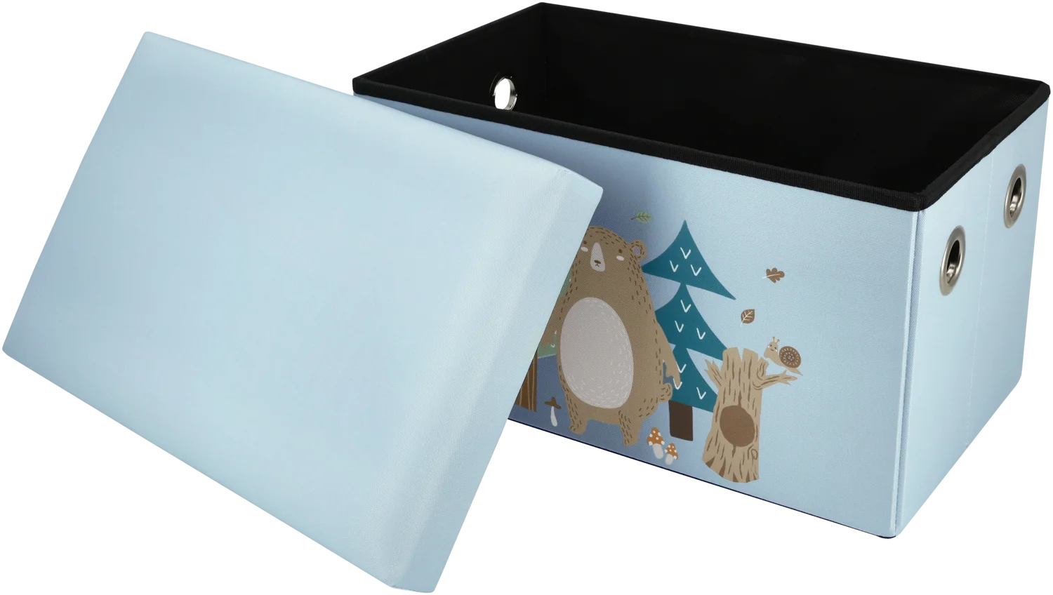 LUPILU® Kinder Sitztruhe, mit Stauraum (Hellblau) – Bild 4 von 4