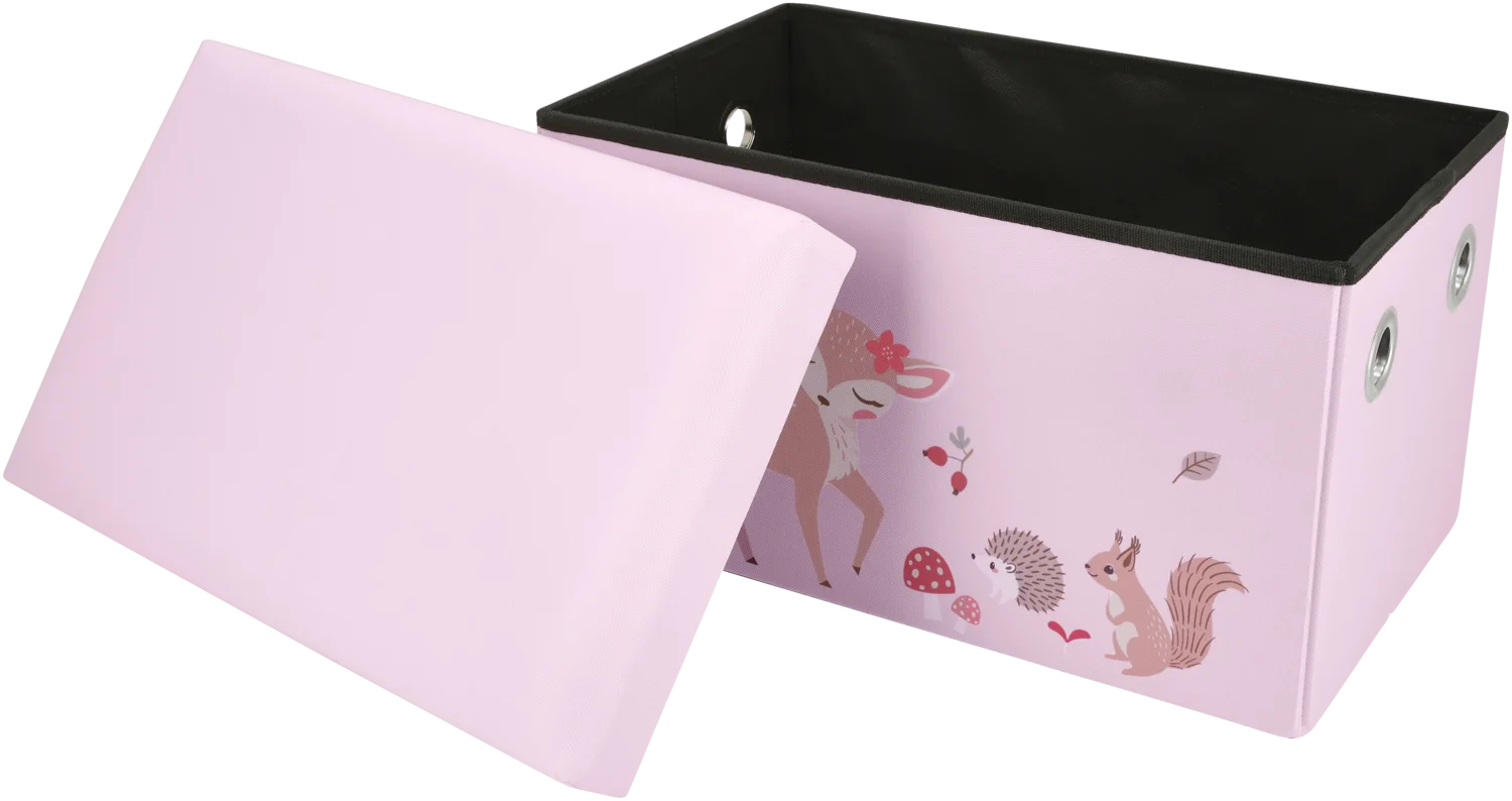 LUPILU® Kinder Sitztruhe, mit Stauraum (Rosa) – Bild 4 von 4