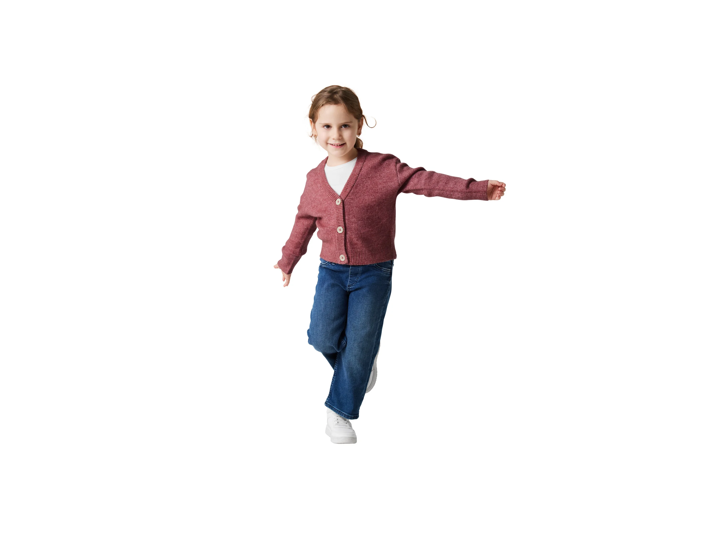 LUPILU® Kinder Strickjacke (Rosé, 122/128) – Bild 2 von 3