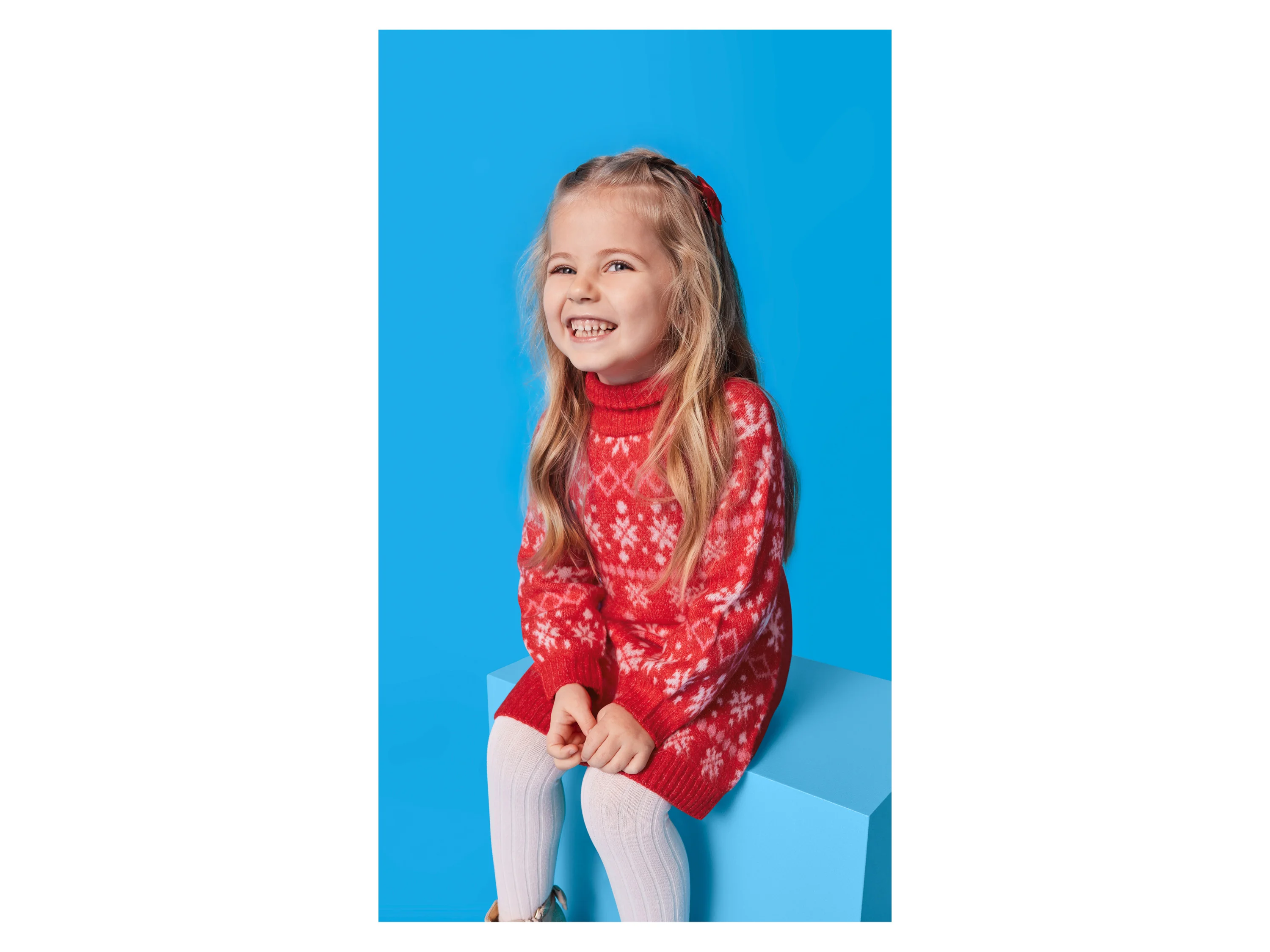 LUPILU® Kinder-Strickkleid (Rot, 98/104) – Bild 2 von 3