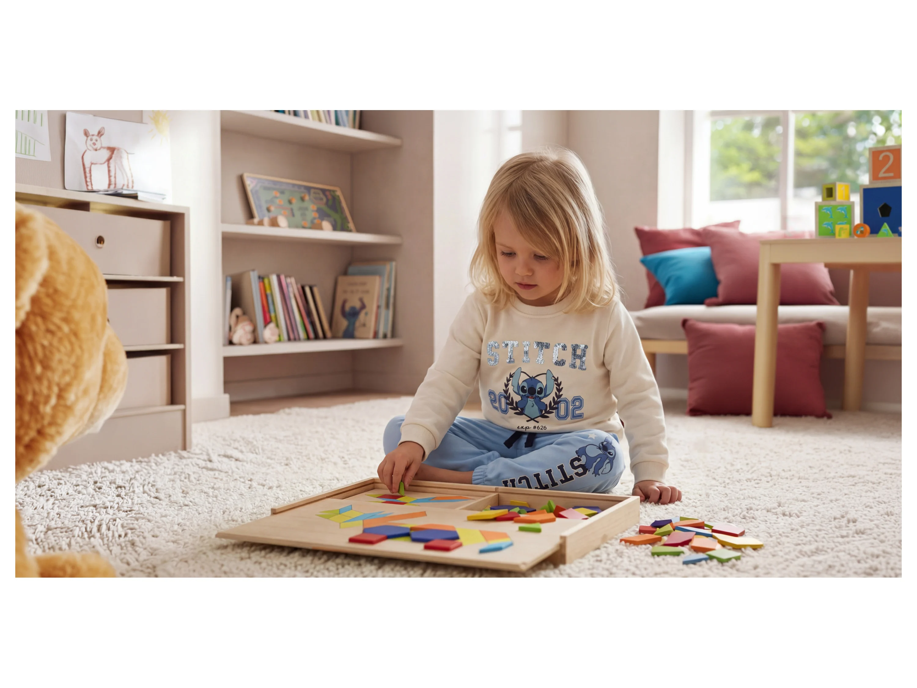 LUPILU® Kinder Sweathose (Stitch/hellblau, 98/104) – Bild 3 von 4