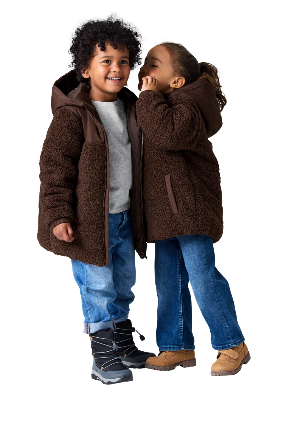 LUPILU® Kinder Teddyfleece-Jacke (Braun, 110/116) – Bild 2 von 3