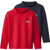 LUPILU® Kinder Thermo-Langarmshirts, 2 Stück (navy/rot, 86/92)