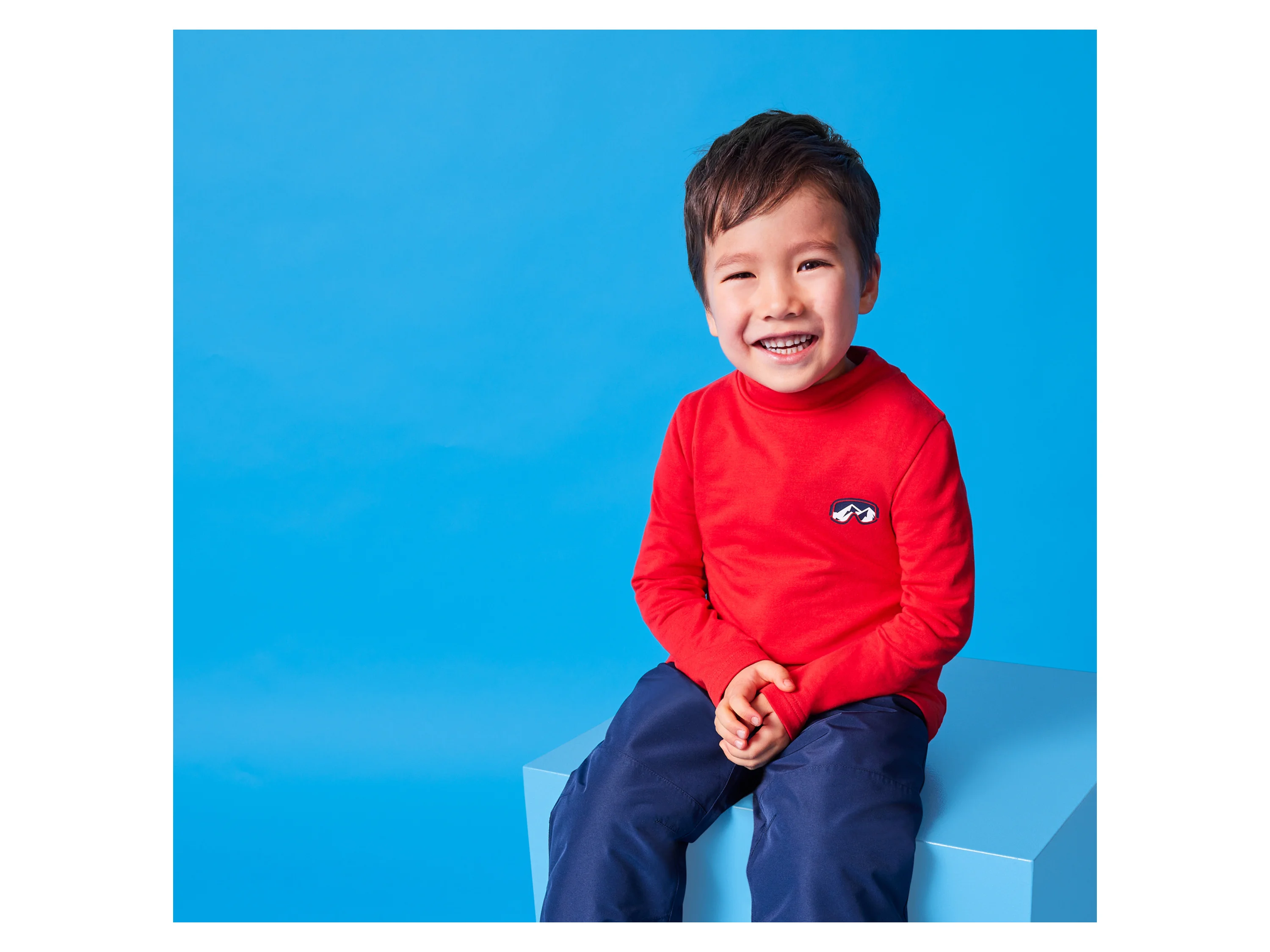 LUPILU® Kinder Thermo-Langarmshirts, 2 Stück (navy/rot, 86/92) – Bild 2 von 4