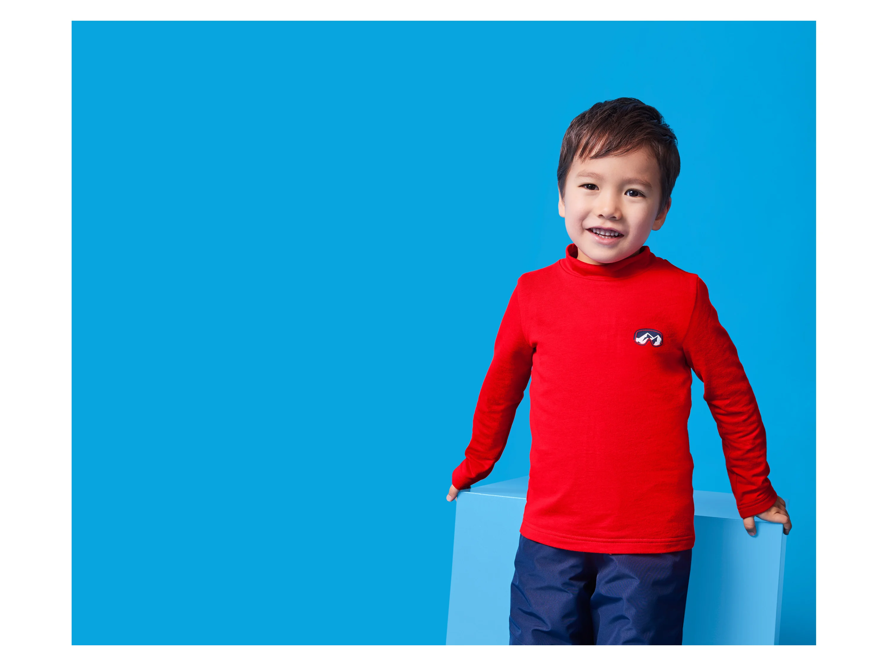 LUPILU® Kinder Thermo-Langarmshirts, 2 Stück (navy/rot, 86/92) – Bild 3 von 4