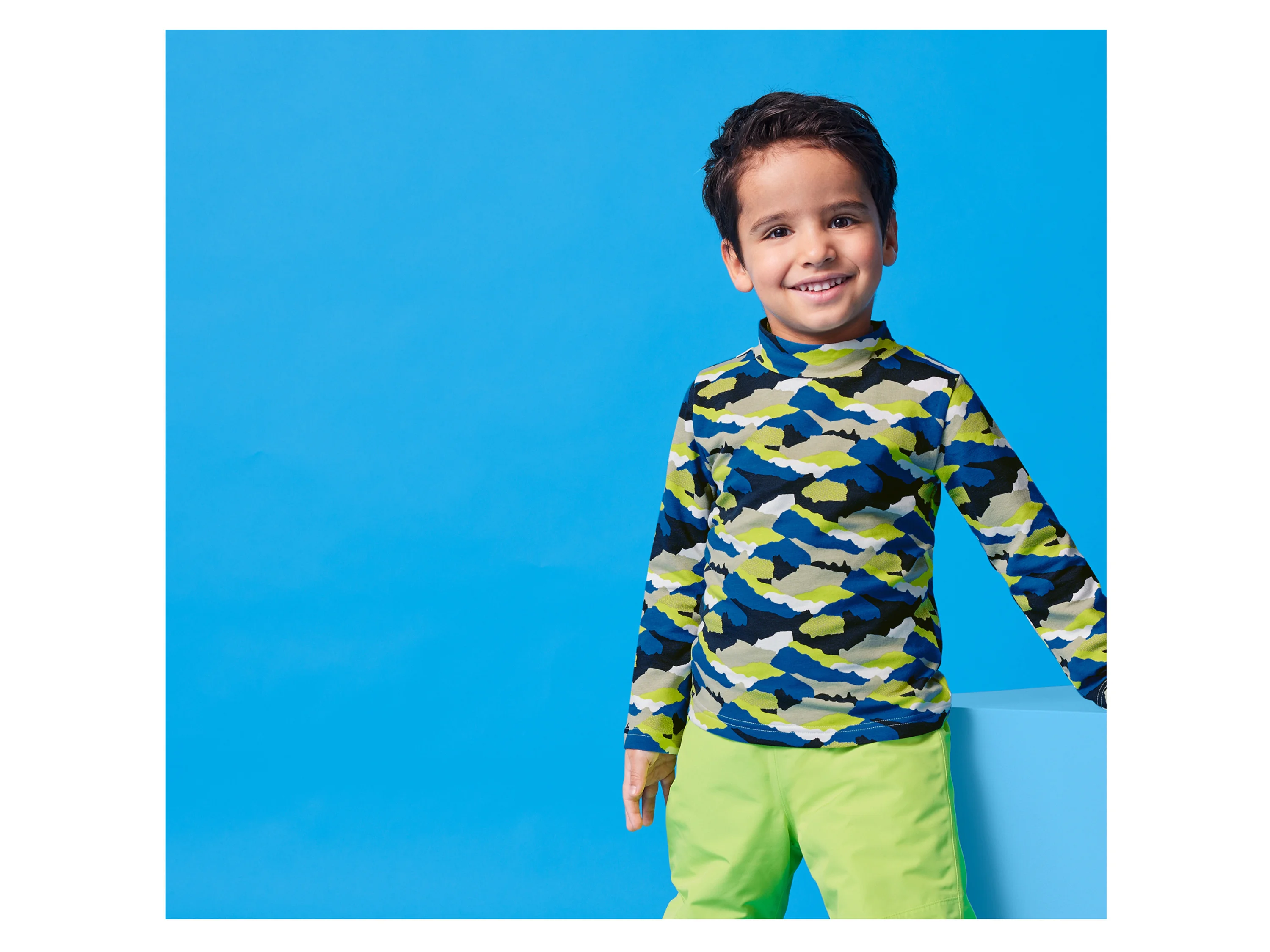 LUPILU® Kinder Thermo-Langarmshirts, 2 Stück (blau/gemustert, 98/104) – Bild 2 von 4