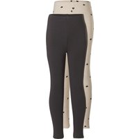 LUPILU® Kinder Thermo-Leggings, 2 Stück (beige/grau, 98/104)