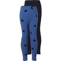 LUPILU® Kinder Thermo-Leggings, 2 Stück (blau/Navy, 110/116)