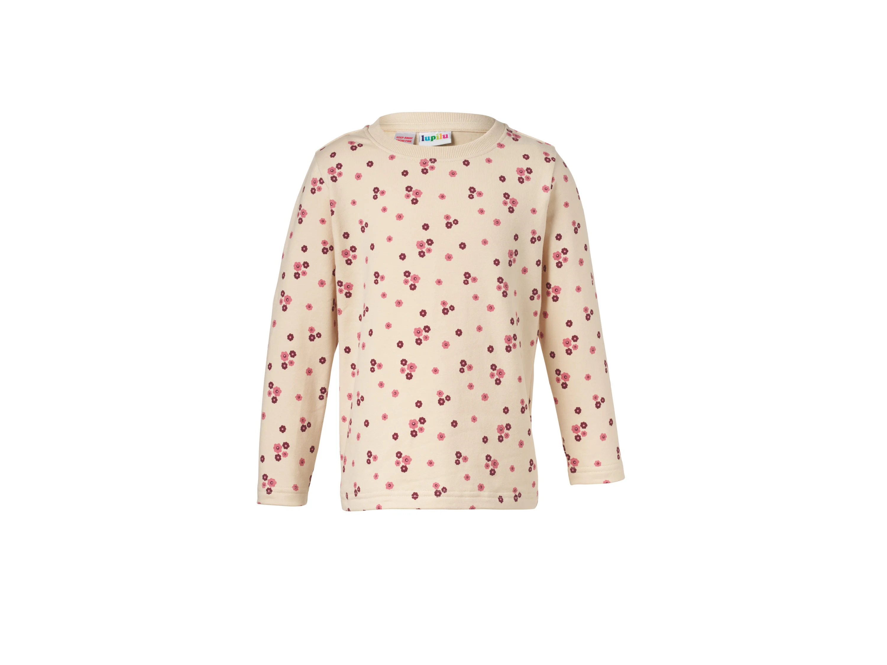 LUPILU® Kinder-Thermo-Sweatshirts, 2 Stück (beige/rot, 86/92) – Bild 4 von 4