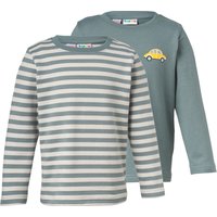 LUPILU® Kinder-Thermo-Sweatshirts, 2 Stück (Streifen/grün, 86/92)