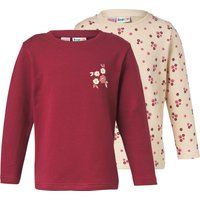 LUPILU® Kinder-Thermo-Sweatshirts, 2 Stück (beige/rot, 98/104)
