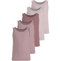 LUPILU® Kinder Unterhemd, 5 Stück (gemustert/rosa, 122/128)