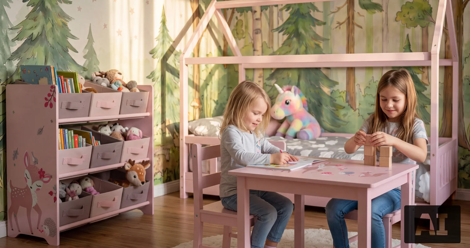 LUPILU® Kindertisch mit 2 Stühlen – Bild 2 von 4