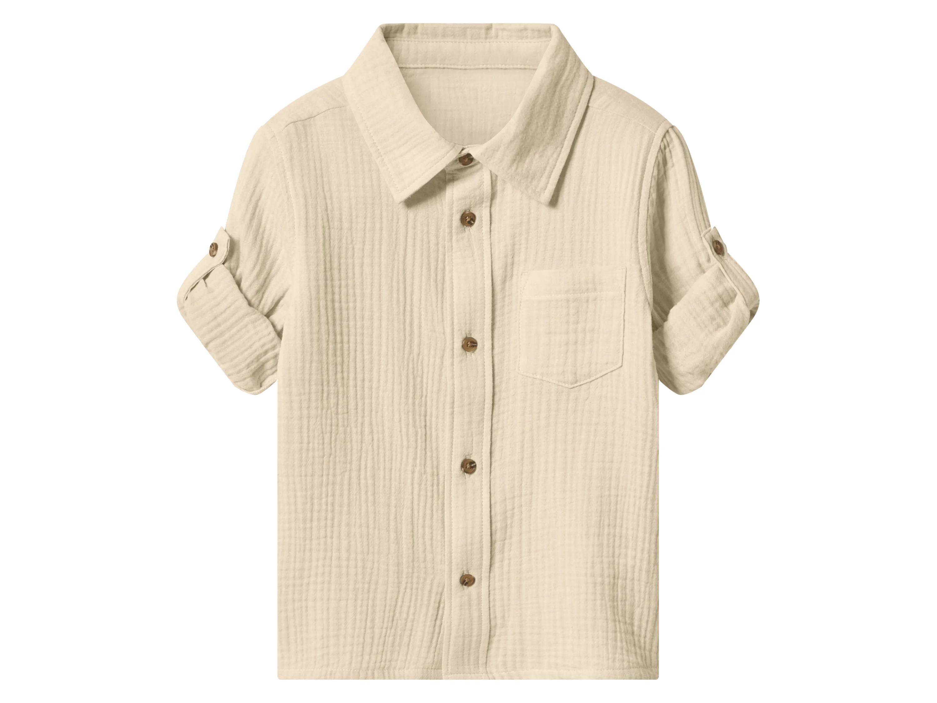 LUPILU® Kleinkinder Jungen Hemd (Beige, 98/104) – Bild 4 von 4
