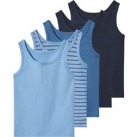 LUPILU® Kleinkinder Jungen Unterhemd, 5 Stück (navy/blau, 122/128)