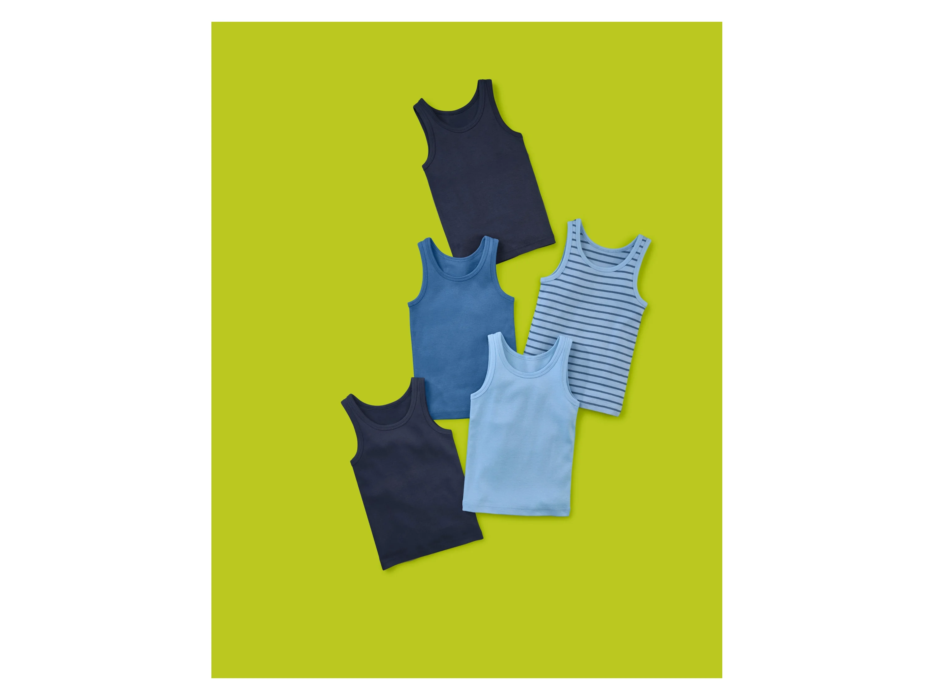 LUPILU® Kleinkinder Jungen Unterhemd, 5 Stück (navy/blau, 122/128) – Bild 2 von 4