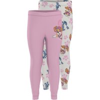 LUPILU® Kleinkinder Leggings, 2 Stück (rosa/weiß, 98/104)