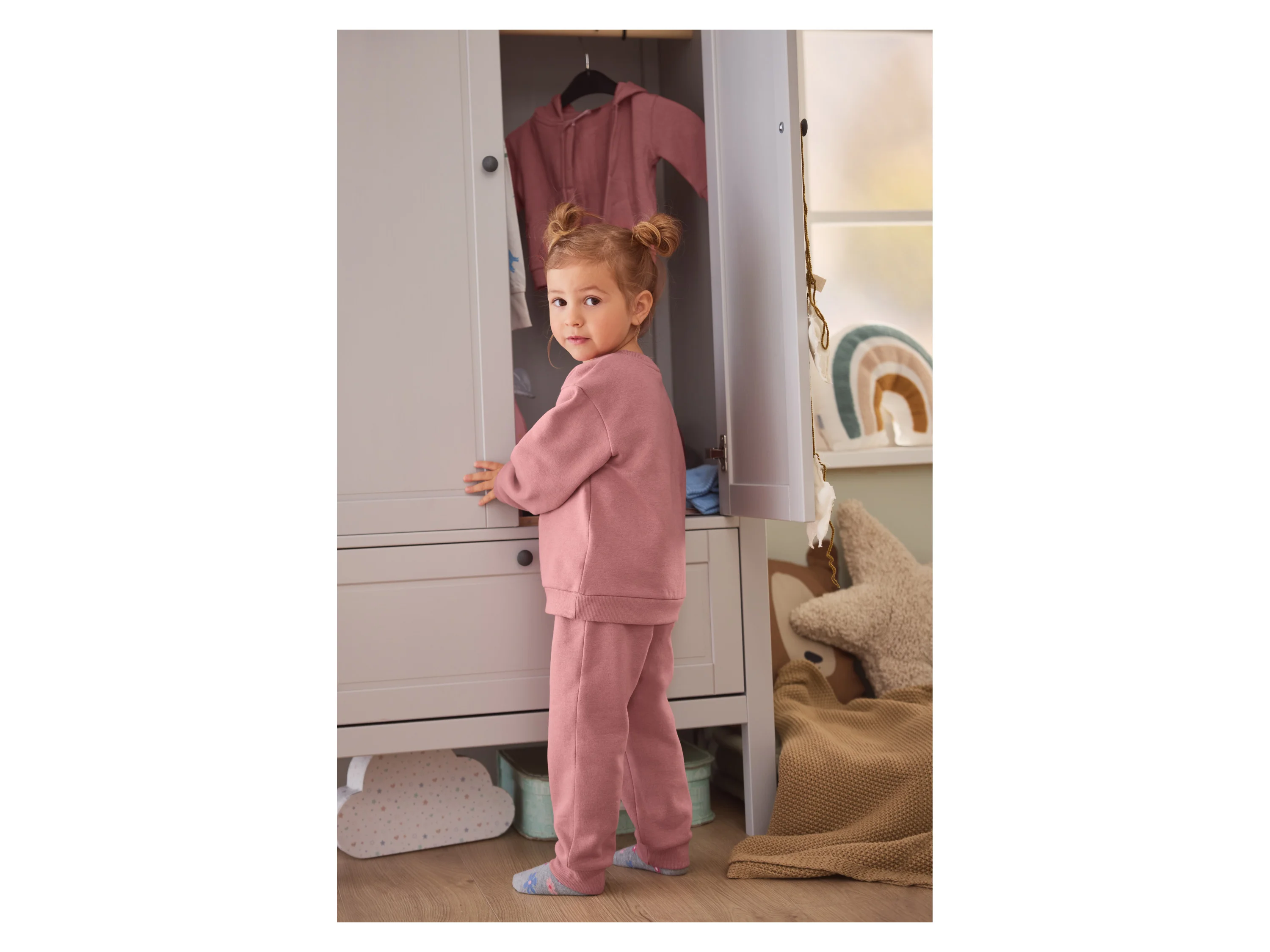 LUPILU® Kleinkinder Mädchen Jungen Sweathose (Rosa, 110/116) – Bild 3 von 3