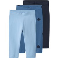 LUPILU® Kleinkinder Mädchen Leggings, 3 Stück (blau/Navy, 98/104)