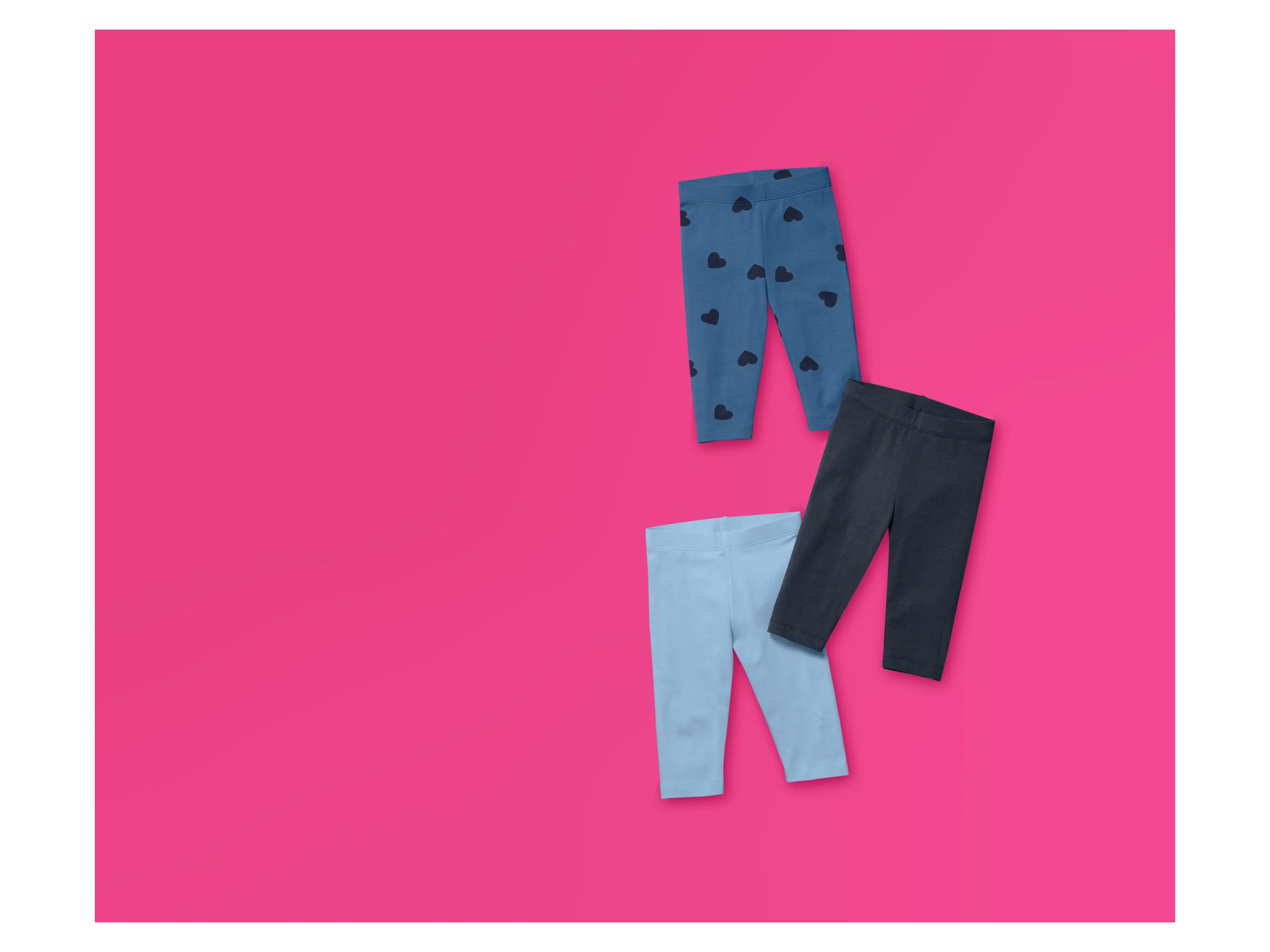 LUPILU® Kleinkinder Mädchen Leggings, 3 Stück (blau/Navy, 98/104) – Bild 2 von 4