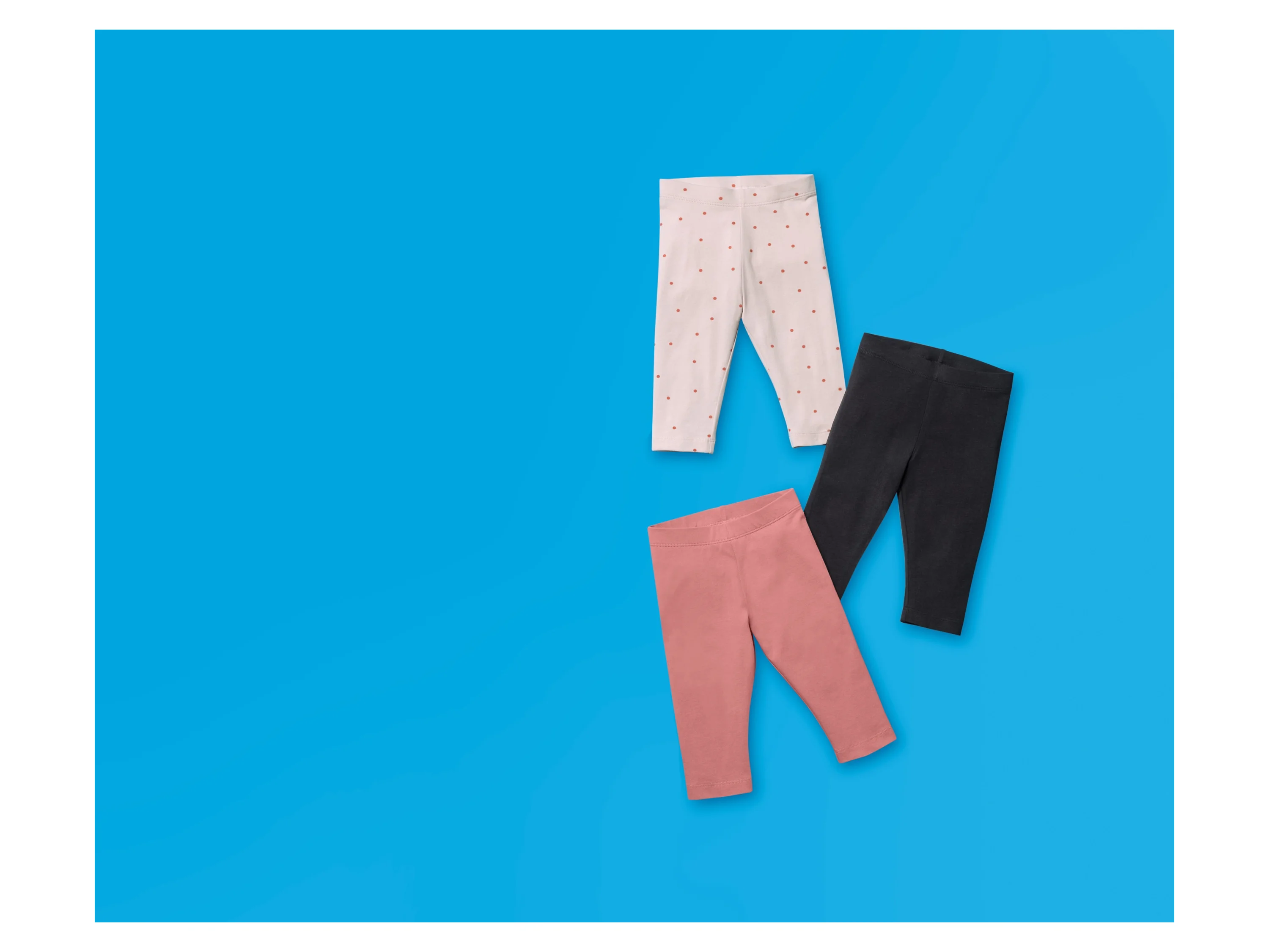 LUPILU® Kleinkinder Mädchen Leggings, 3 Stück (pink/rose/schwarz, 122/128) – Bild 2 von 4