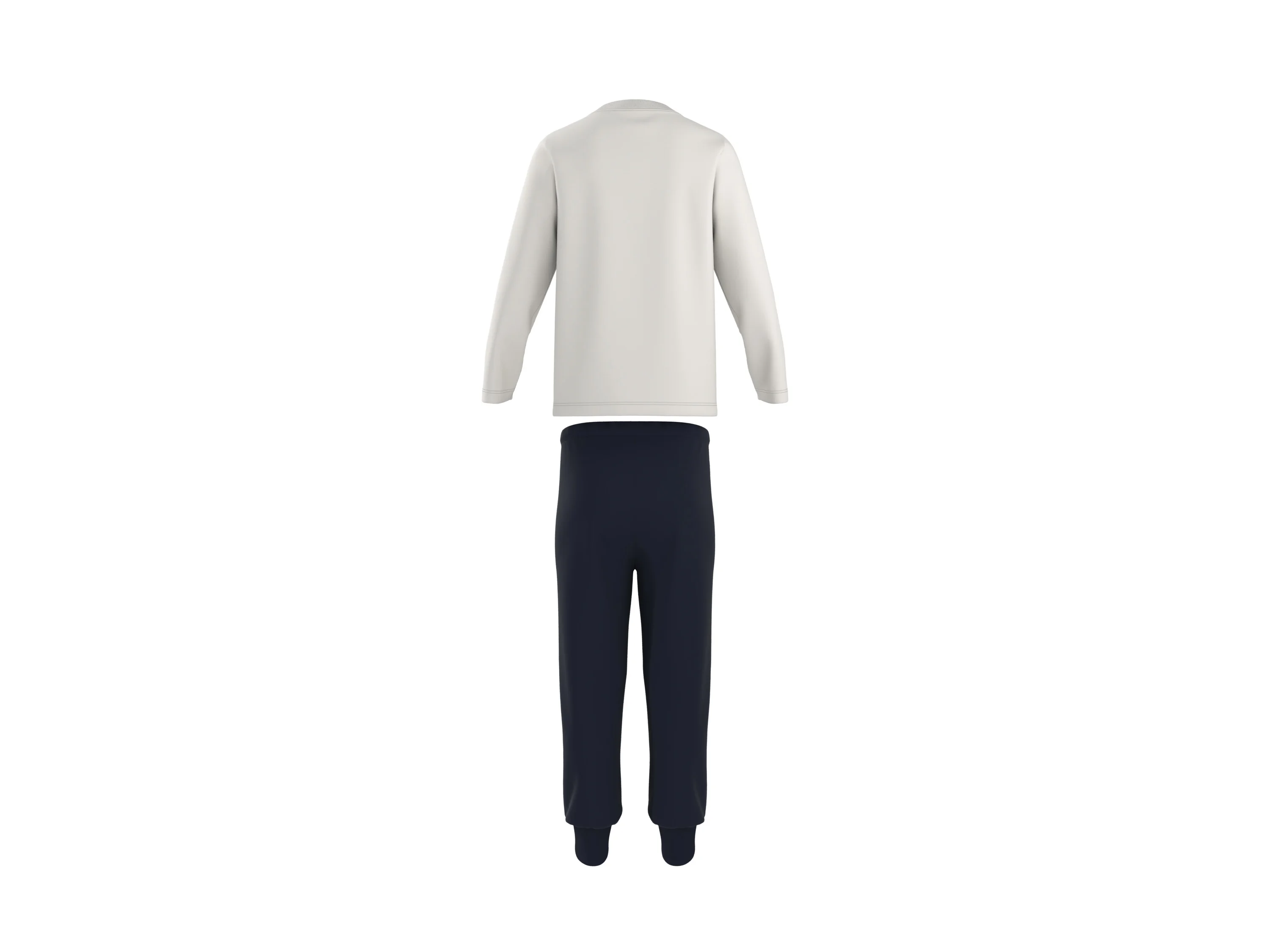LUPILU® Kleinkinder Pyjama (weiß/navy, 122/128) – Bild 3 von 4