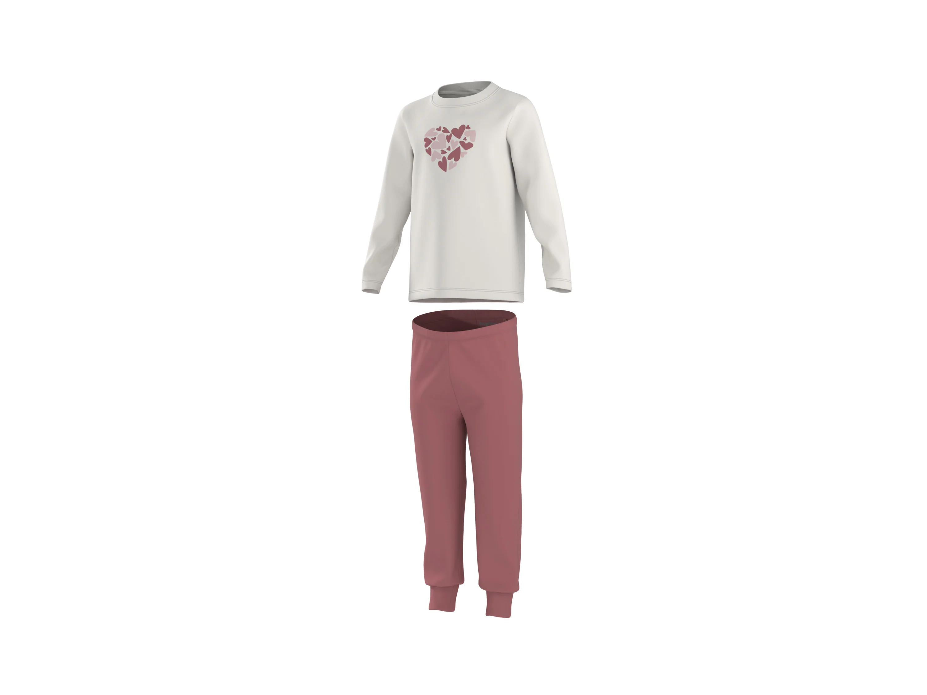 LUPILU® Kleinkinder Pyjama (Weiß/Rosa, 98/104) – Bild 4 von 4