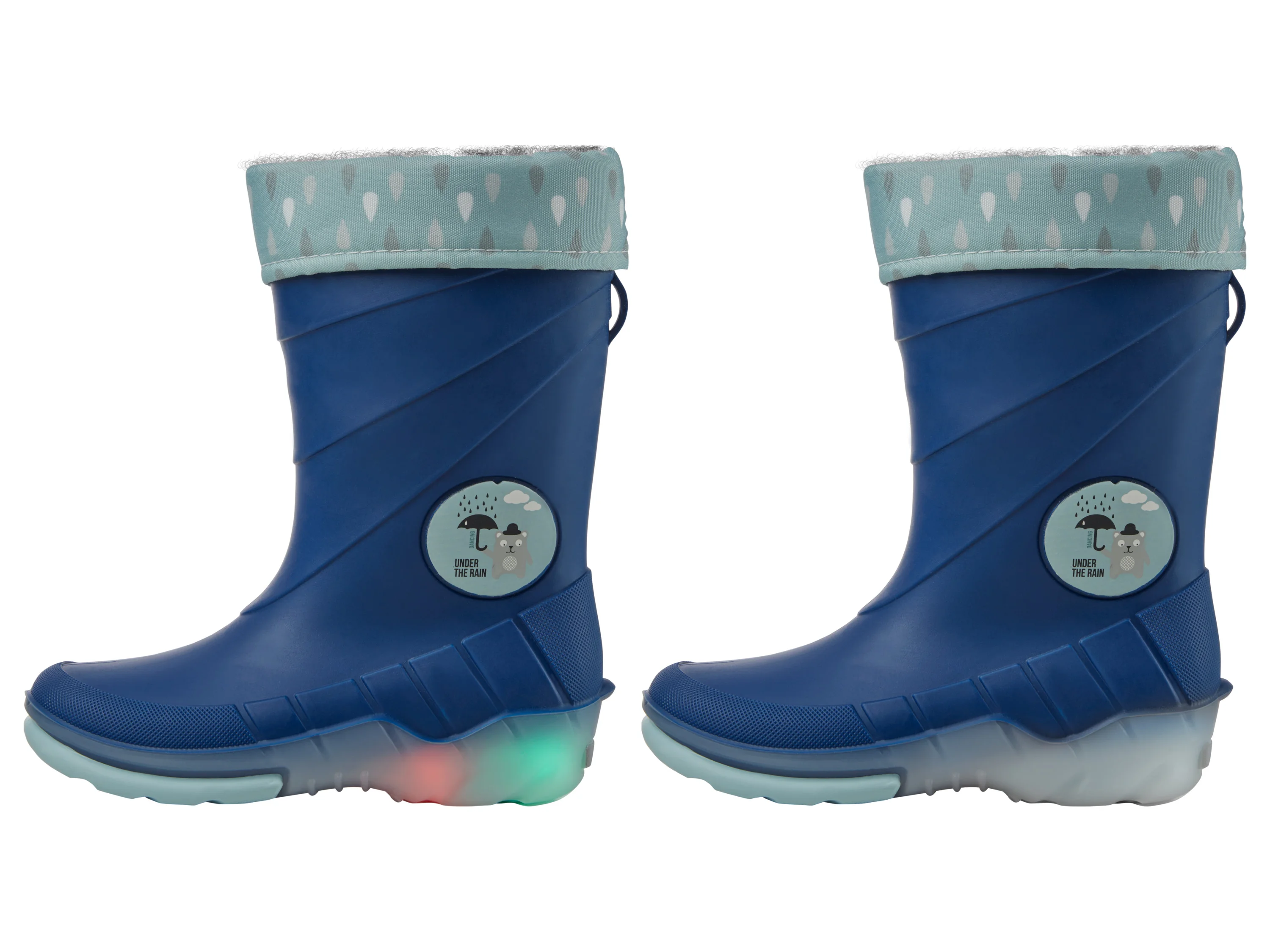 LUPILU® Kleinkinder Regenstiefel mit Licht und Warmfutter (Navy, 27) – Bild 3 von 4