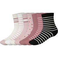 LUPILU® Kleinkinder Socken, 7 Stück (weiß/rosa/schwarz, 23-26)